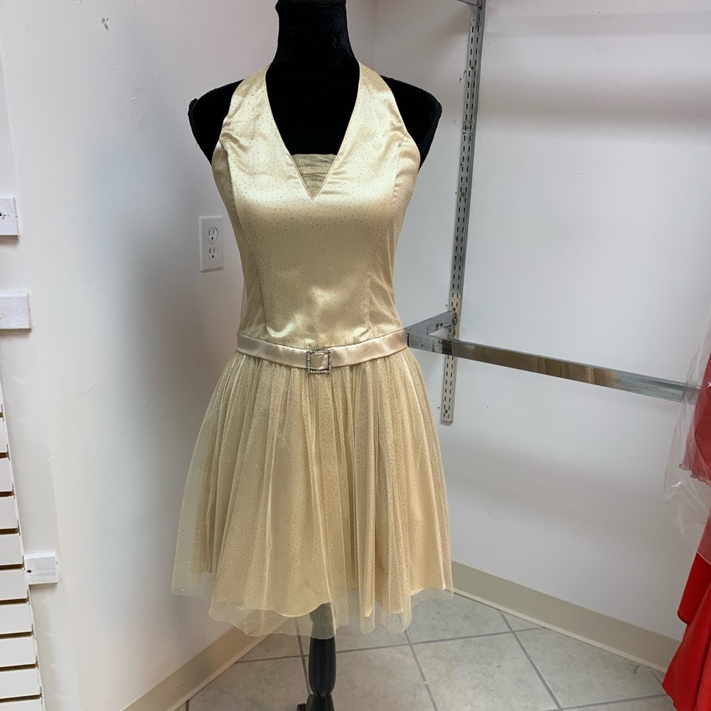 Size Small Gold Prom Homecoming Dance Bridesmaid Cocktail Party Dress